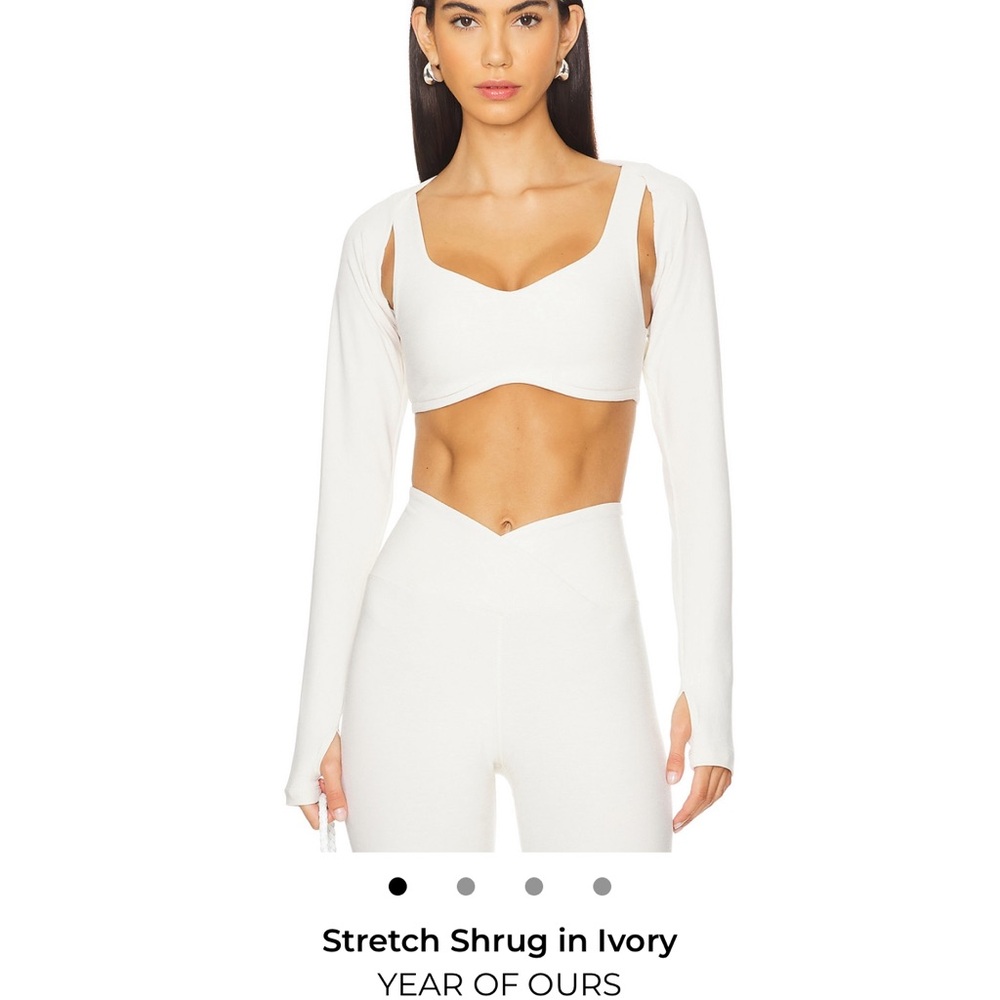 Year Of Ours Stretch Shrug in Ivory size medium